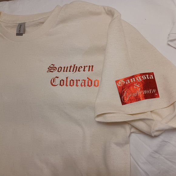 Large short sleeve tee shirt by Gangsta & Gentleman LLC. Off white. - Picture 3 of 4